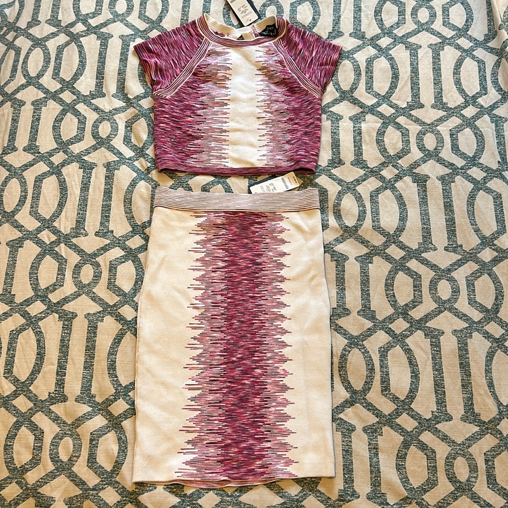 NWT Bebe top and skirt set